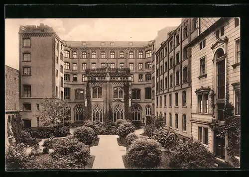AK Berlin, St. Xaverius-Stift, Kaiserstrasse 36 a, Hofansicht mit Anlagen, jetzt Jacobystrasse