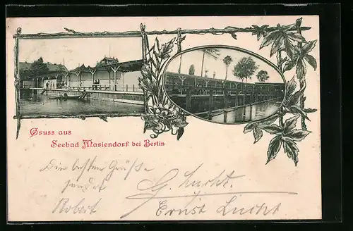 Passepartout-AK Mariendorf bei Berlin, Seebad Mariendorf