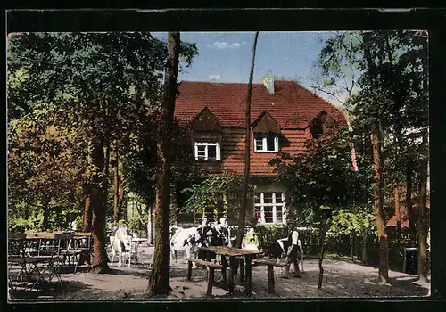 AK Hermsdorf i. Mark, Gasthaus Forsthaus Dohnlake mit Garten