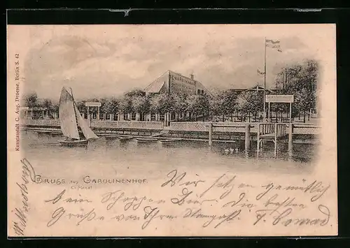 AK Schmöckwitz, Etablissement Carolinenhof mit Restaurant