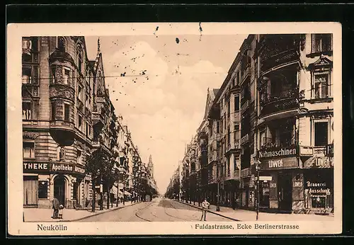 AK Neukölln, Fuldastrasse Ecke Berlinerstrasse