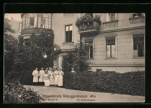 AK Berlin, Privatklinik Königgrätzerstrasse 46 a, Dr. Wolff u. Dr. Schlesinger