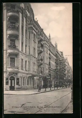 AK Berlin, Kaiser-Friedrichstrasse Ecke Schönstedtstrasse mit Restaurant