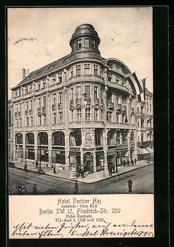 AK Berlin, Hotel Pariser Hof, Friedrich-Strasse 209