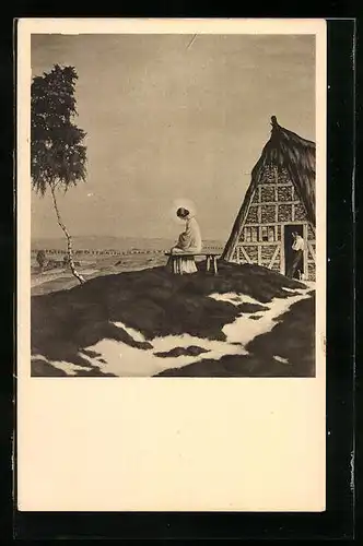 Künstler-AK sign. Hans Franke: Madonna auf der Heide