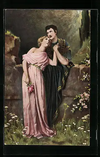 Künstler-AK sign. Gustav Schrödter: Liebesfreund