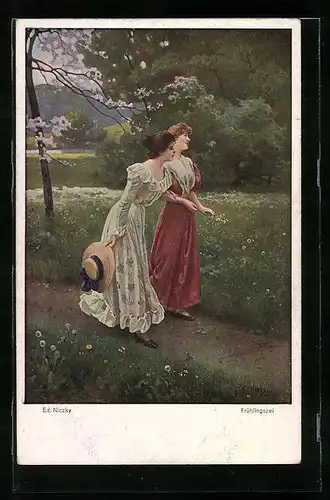 Künstler-AK sign. Ed. Niczky: Frühlingszeit