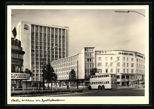 AK Berlin, Hochhaus am Kurfürstendamm mit Gasthaus