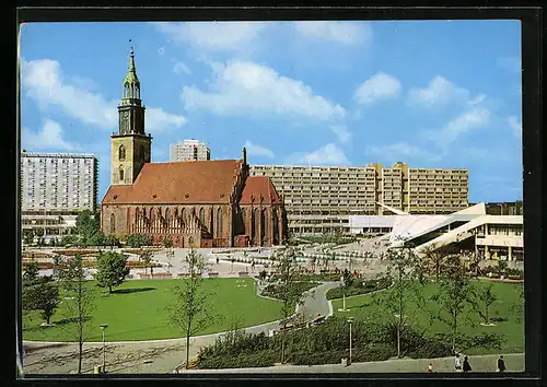 AK Berlin, Marienkirche und Anlage am Fernseh- und UKW-Turm