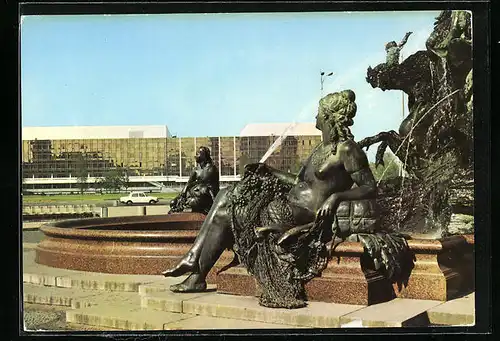 AK Berlin, Palast der Republik mit Brunnen