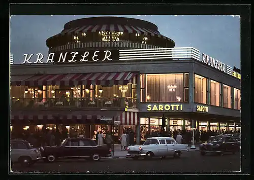 AK Berlin, Cafe Kranzler mit Oldtimern davor