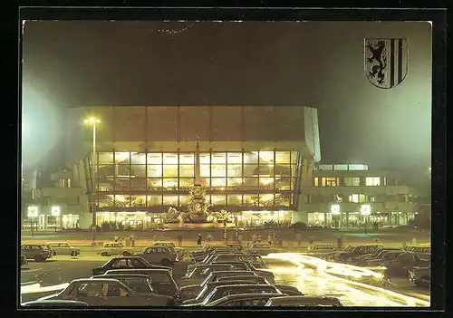 AK Leipzig, Neues Gewandhaus bei Nacht