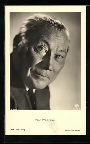 AK Schauspieler Paul Wegener in schwarzweiss fotografiert