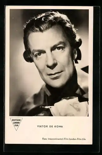 AK Schauspieler Viktor de Kowa in schwarzweiss fotografiert