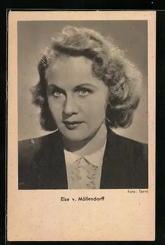 AK Schauspielerin Else von Möllendorff in schwarzweiss fotografiert