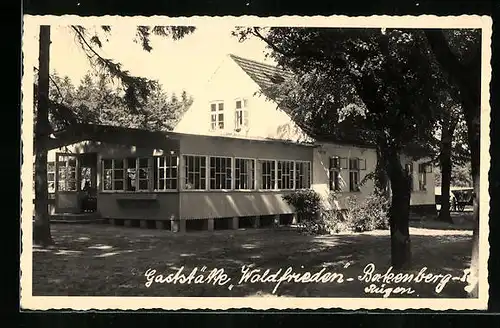 Foto-AK Bakenberg /Rügen, Gasthaus Waldfrieden