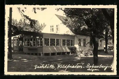 Foto-AK Bakenberg /Rügen, Gasthaus Waldfrieden