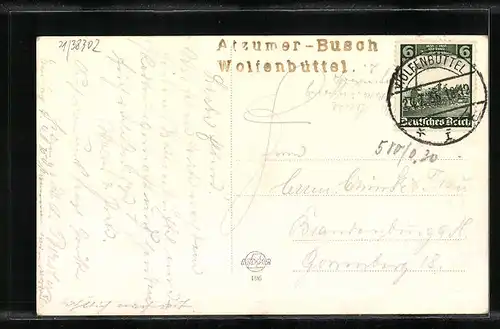 Foto-AK Wolfenbüttel, Am Atzumer-Busch, Fliegeraufnahme