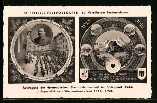 AK Feldkirch, 12. Vorarlberger Bundesschiessen 1935, Austragung der Österr. Staatsmeisterschaft im Schiesssport