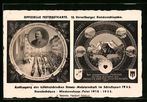 AK Feldkirch, 12. Vorarlberger Bundesschiessen 1935, Austragung der Österr. Staatsmeisterschaft im Schiesssport