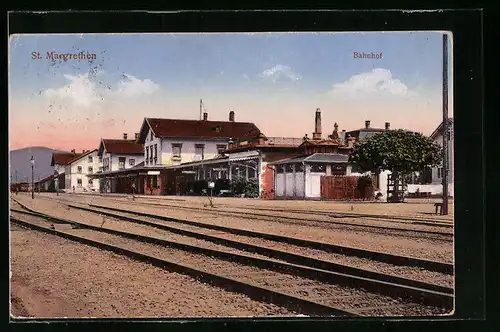 AK St. Margrethen, Blick zum Bahnhof