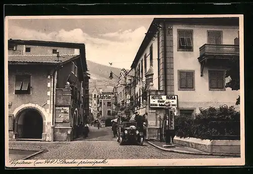 AK Vipiteno, Hauptstrasse mit Tankstelle