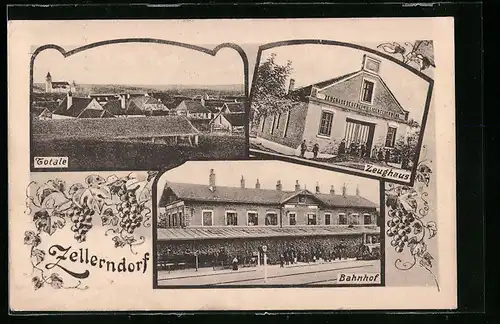 AK Zellerndorf, Totalansicht mit Bahnhof