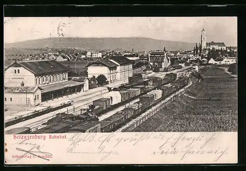 AK Herzogenburg, Bahnhof aus der Vogelschau