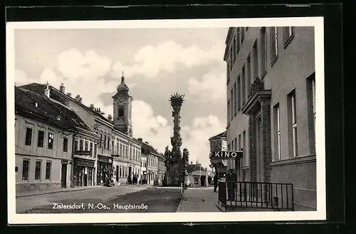 AK Zistersdorf, Hauptstrasse mit Kino