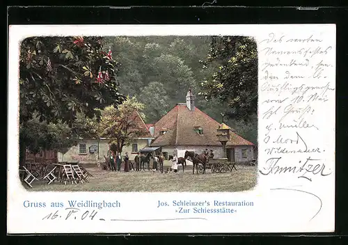 AK Weidlingbach, J. Schleinzers Restaurant zur Schiessstätte