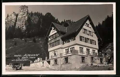 AK Ebnit, Hotel Alpenheim mit Spitzenstein