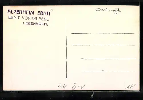 AK Ebnit, Hotel Alpenheim mit Spitzenstein