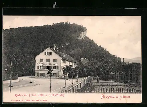 AK Bregenz a. Bodensee, Restaurant Franz Ritter und Gebhardsberg