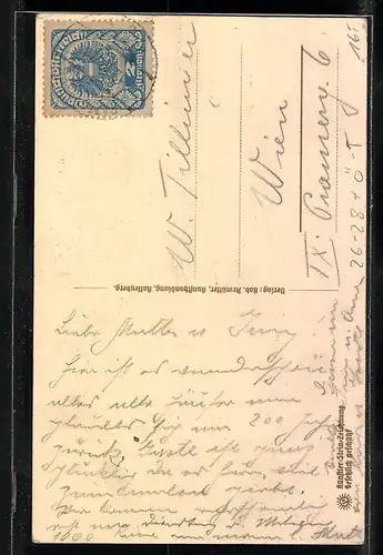 Steindruck-AK Rattenberg am Inn, Strassenpartie mit Gebäudeansicht