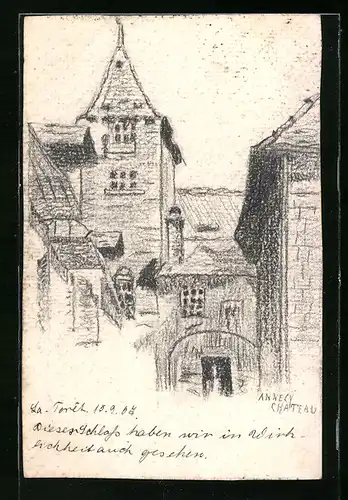 Künstler-AK Handgemalt: Annely, Château