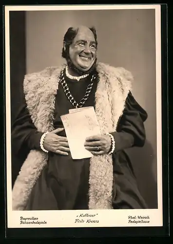 AK Bayreuth, Bühnenfestspiele, Schauspieler Fritz Krenn als Kofhner