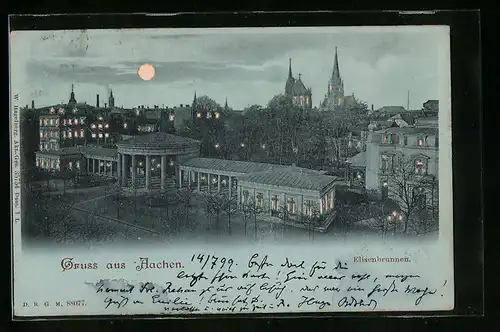 Mondschein-Lithographie Aachen, Elisenbrunnen, Halt gegen das Licht