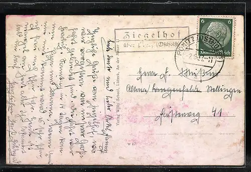 AK Pönitz /Ostholst., Ziegelhof im Herbst