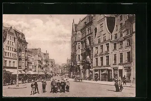 AK Rostock, Hopfenmarkt und Blutstrasse