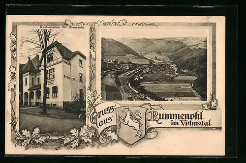 AK Rummenohl i. W., Restaurant von W. Dienstuhl, Panorama