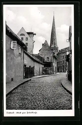 AK Rostock, Blick zur Petrikirche