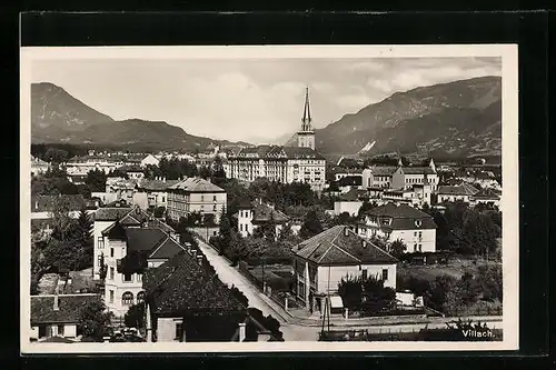 AK Villach, Teilansicht mit Kirche