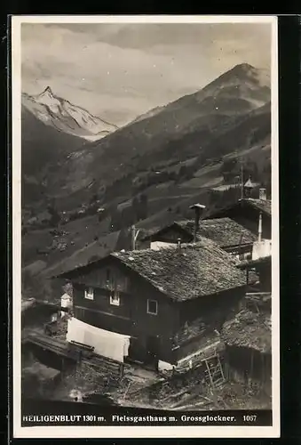 AK Heiligenblut, Fleissgasthaus mit Grossglockner