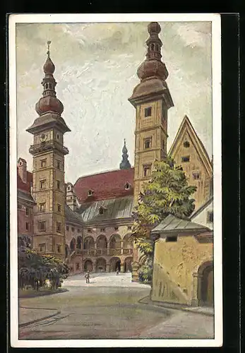 Künstler-AK Klagenfurt, Ansicht vom Landhaus