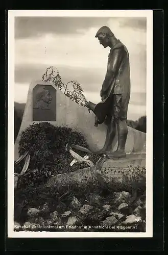AK Annabichl bei Klagenfurt, Koschat Grabdenkmal am Friedhof