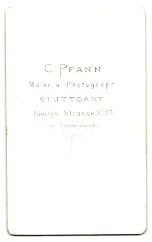 Fotografie C. Pfann, Stuttgart, Königs-Strasse 27, Bürgerlicher im Mantel