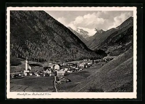 AK Neustift, Ortsansicht aus der Vogelschau