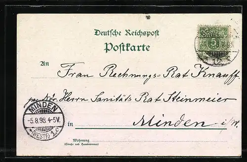 Lithographie Berlin, Partie am Reiterdenkmal Kaiser Wilhelm