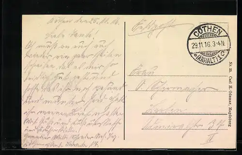 AK Coethen i. A., Friedrichs-Polytechnikum aus der Vogelschau