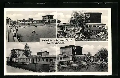 AK Füssing /Ndb., Thermalbad mit Schwimmbecken und Garten